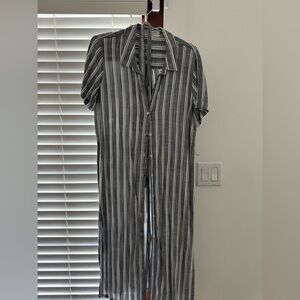 Anthropologie Cloth & Stone Charcoal Striped dress